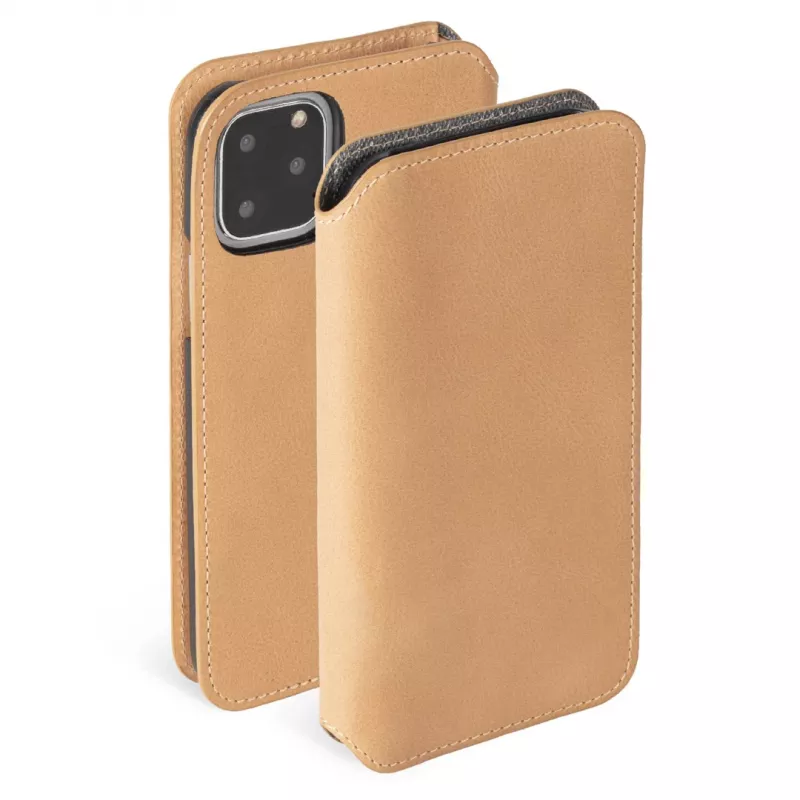 Telefona maciņš Krusell Sunne Apple iPhone 11 Pro Max — vintage nude, folija maciņš ar karšu nodalījumiem