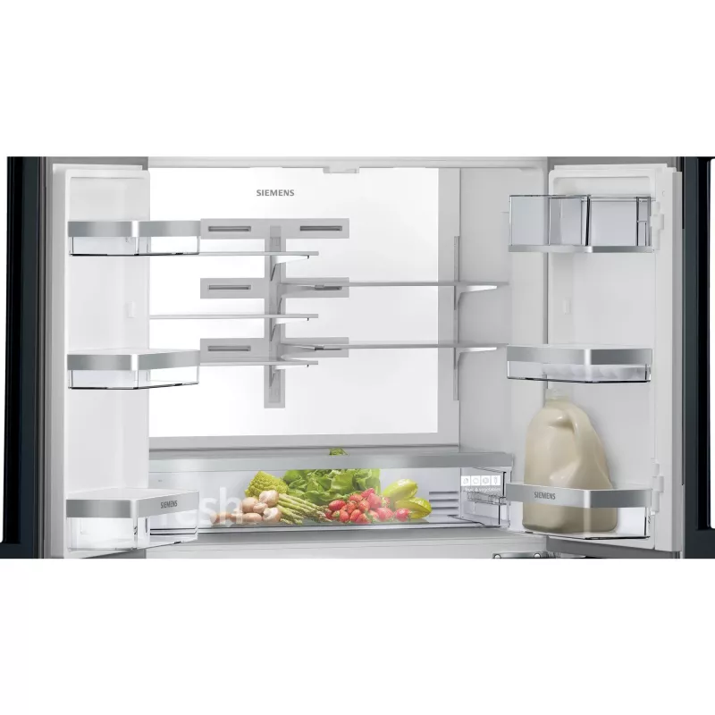 Siemens KF96RSBEA blakus-blakus ledusskapis Brīvi novietojams 572 L Melns