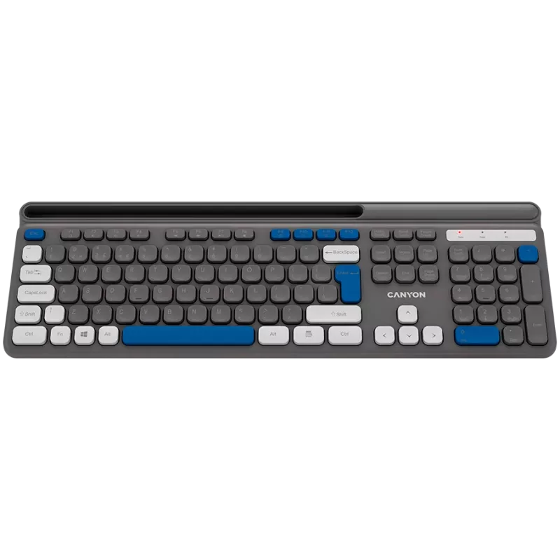 Bezvadu tastatūra CANYON HKB-W03 pelēka — kompakts dizains, darbināma ar AAA bateriju, modelis CNS-HKBW03DG