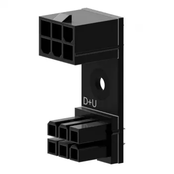 6‑Pin PCIe 180° Adapteris D+U, Singularity SC-A-PCIE6-DU, taisnleņķa 6‑pin PCIe strāvas adapteris