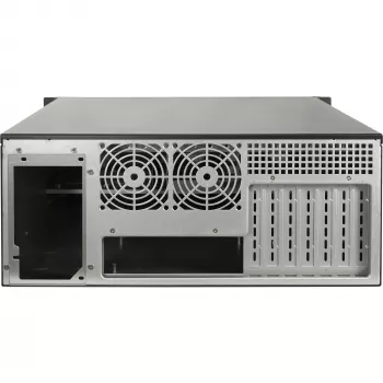 Rackmount korpuss INTER-TECH IPC 4U-4508 Melns — 4U servera/datora šasija, statņu montāža