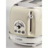 Ariete 155 Design 2 Slice Toaster ar sviestmaižu turētājiem, 6 grauzdēšanas līmeņi, 810 W, nerūsējošā tērauda korpuss, noņemama drupatu paplāte, pasteļbēšs