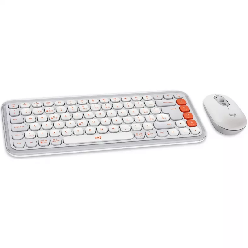pele Logitech POP Icon Combo Bluetooth QWERTZ Swiss oranža balta