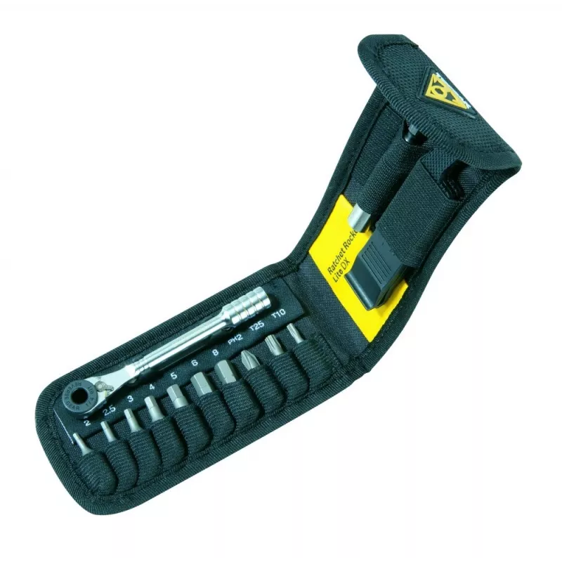 TOPEAK Ratchet Rocket Lite DX uzgriežņu atslēgu komplekts, kompakta sprūdratsveida vairākmērķu instruments (T-TT2524)