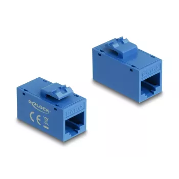 Keystone modulis DELOCK 90642 — plakans RJ-45 ieliktnis, zils, 16,2×30×20,5 mm