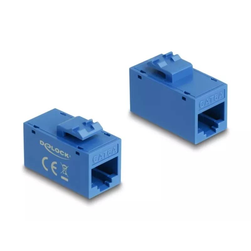 Keystone modulis DELOCK 90642 — plakans RJ-45 ieliktnis, zils, 16,2×30×20,5 mm