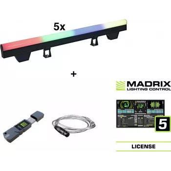 LED caurule EUROLITE PT-100/32 Pixel DMX ar Madrix programmatūru, pikseļu kartējama DMX vadība