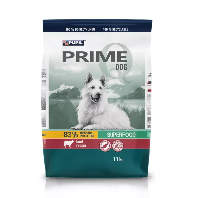 PUPIL Prime bagāts ar liellopu gaļu ar dārzeņiem - sausā suņu barība - 10kg