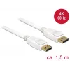 DisplayPort kabelis DeLOCK 85509 1,5 m Balts