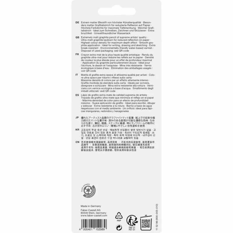 Graphite Pencil Faber-Castell 115298 Multi 4 pcs Melns