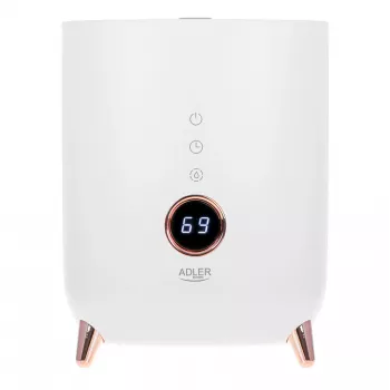 Ultraskaņas mitrinātājs Adler AD 7972 — 4 L tvertne, 300 ml/h, līdz 35 m², 23 W, balts