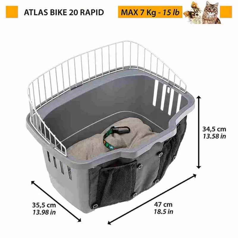 FERPLAST Atlas Bike 20 Rapid - velosipēda grozs dzīvniekiem