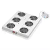 ROLINE 19 collu jumta montāžas ventilatoru bloks ar 6 ventilatoriem un termostatu, tērauda korpuss, pelēks