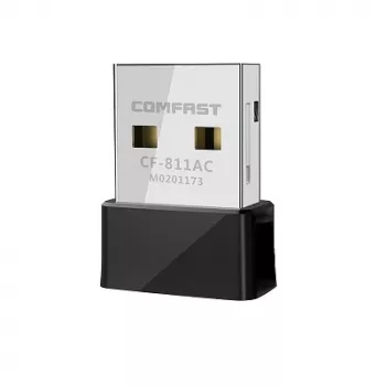 USB Wi‑Fi adapteris Comfast CF-811AC — divjoslu 2,4 GHz/5 GHz, līdz 650 Mb/s