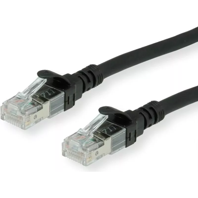 Roline - komutācijas kabelis - RJ-45 (V) uz RJ-45 (V) - 1 m - SFTP, PiMF - CAT 6 - Halogēnus nesaturošs, Formēts, Vijums - Melns