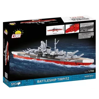 Konstruktors Cobi kaujas kuģis Tirpitz modelis ar 593 detaļām, mēroga un displeja funkcijas