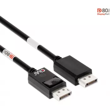 CLUB3D DisplayPort 2.1 Divvirzienu VESA DP80 sertificēts kabelis 4K240Hz, 8K60Hz vai 10K30Hz M/M 1,2 m/3,94 pēdas