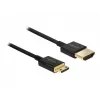 DeLOCK plāns Premium - Video/Audio/Tīkla kabelis - HDMI - 36 AWG - HDMI, 19 kontaktu (V) - uz - Mini-HDMI, 19 kontaktu (V) - 2,0m - Trīskārša izolācija - Melns (84778)