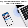 USB Wi‑Fi adapteris MERCUSYS MA14N — USB Type‑A, 2,4 GHz vienas joslas, līdz 287 Mb/s, melns