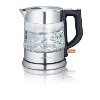 Severin WK 3468 elektriskā tējkanna 1 L 2200 W Melna, Nerūsējošais tērauds, Caurspīdīga