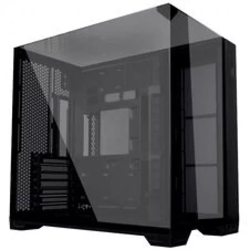 Lian Li O11 Vision Compact PC korpusa komplekts + 3x UNI FAN SL-INF 120 Reverse Blade ventilaators - melns