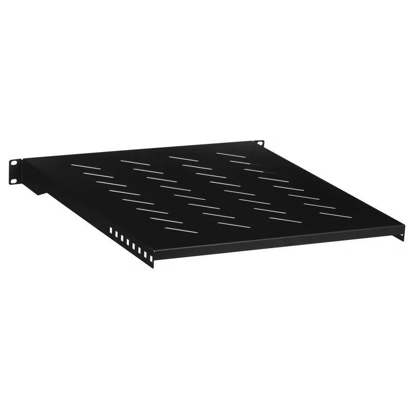 Rack shelf LANBERG AK-1005-B — 1U 19 inch rack shelf, 500 mm depth, 482.6×45 mm, Melns, 25 kg capacity
