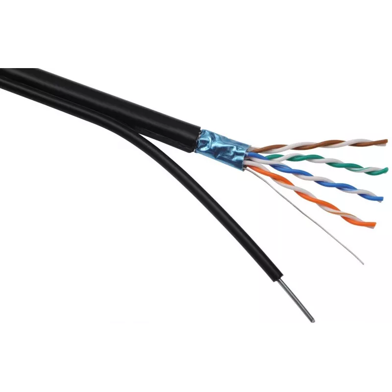 Tīkla kabelis Solarix SXKD-5E-FTP-PE-SAM RJ45 CAT5E 305m Melns