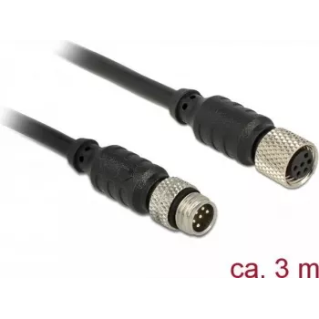 Seriālais kabelis Navilock 62973 M8 3m Melns
