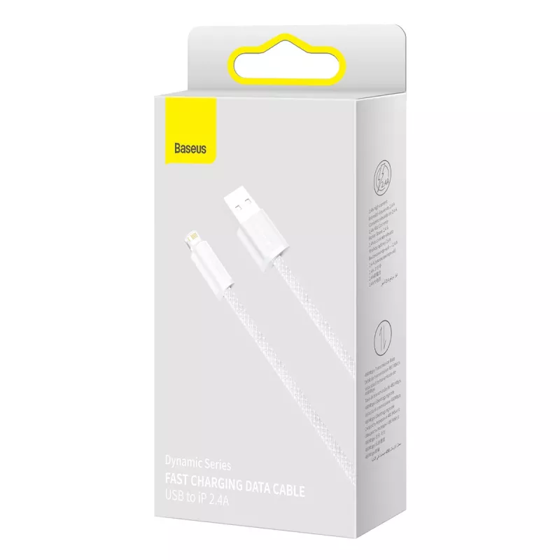 Baseus Dynamic kabelis USB uz Lightning, 2,4A, 2m (Balts)