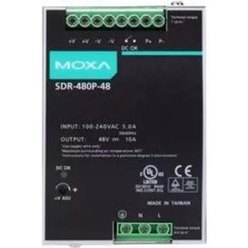 Meanwell Moxa SDR-480P-48 - Barošanas bloks (iespējama montāža uz DIN sliedes) (SDR-480P-48)