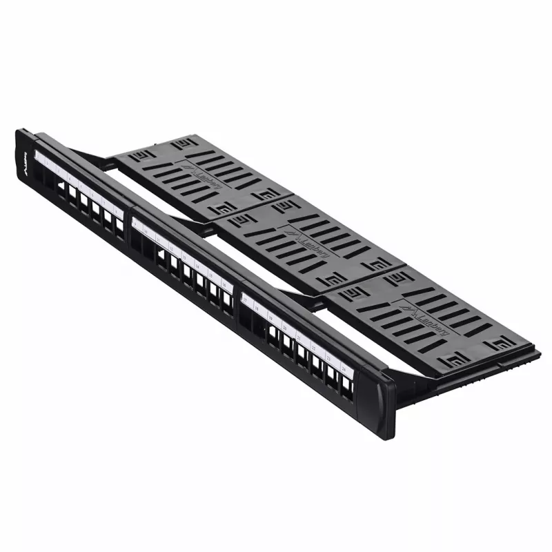 Patch panel 1U LANBERG PPKS-1124-B, 24 porti, 1U, ABS, melns, 482.6×44.5×154 mm