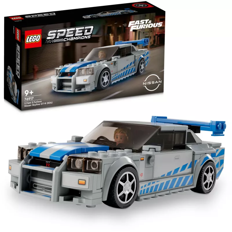 LEGO 76917 Speed Champions 2 Fast 2 Furious Nissan Skyline GT-R (R34) Auto rotaļlieta