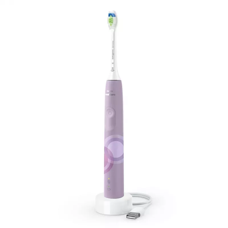 Sonic elektriskā zobu birste Philips 4100 Series HX3689/44 — iebūvēts Li‑Ion akumulators, 1 rokturis, 1 birstes galviņa, Ikdienas kopšanas režīms, ceriņkrāsas