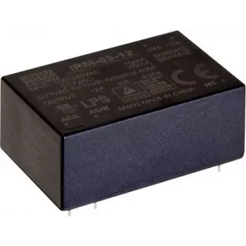 Strāvas adapteris/invertors Mean Well IRM-03-5S, 3 W, ieeja 85–305 V, izeja 5 V, RoHS, 24×37×16 mm