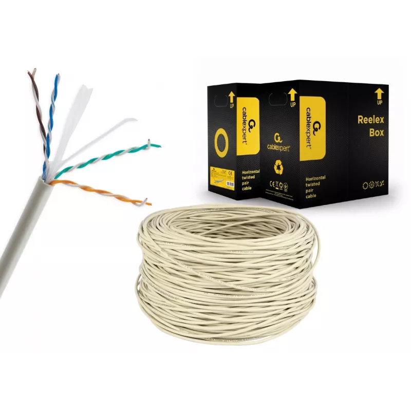 Tīkla kabelis Gembird UPC-6004SE-SOL Cat6 RJ-45 uz ruļļa, 100 m, pelēks
