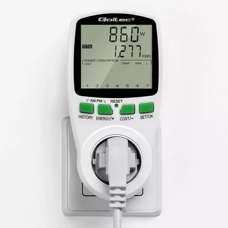 Jaudas mērītājs QOLTEC PM0627 3680W ar vēsturi — QOLTEC PM0627 3680W