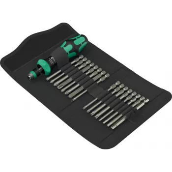 Wera rokas instrumentu komplekts Kraftform Kompakt 60 RA-R 1, 17-daļīgs skrūvgriežu un uzgaļu komplekts, kompakta svirveida rokturis
