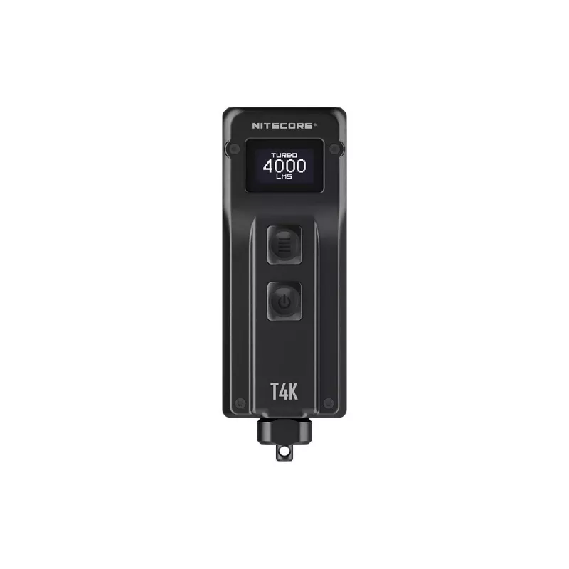 Atslēgu piekariņa lukturītis Nitecore T4K — 4 gaismas diodes, 1000 lm, uzlādējams caur USB, IP54, triecienizturīgs, 82,3 mm, 77 g