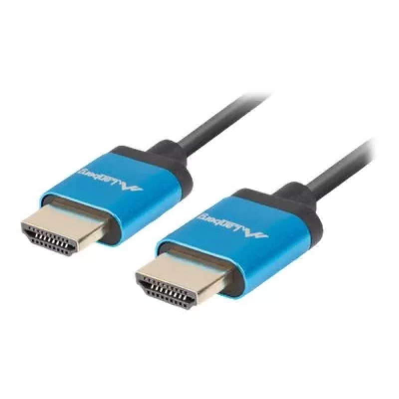 HDMI kabelis LANBERG CA-HDMI-22CU-0018-BK 1.8 m — HDMI Type A uz A, HDMI 2.0, 18 Gbit/s, ARC, zelta pārklājums