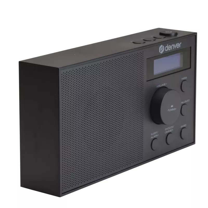 Radio DENVER DAB-51B — kompakts digitālais radio ar DAB+/FM/AM, melns