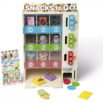 Melissa & Doug - Pārdošanas automāta rotaļu komplekts no koka, veikaliņš
