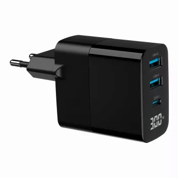 Gembird TA-UC-PDQC30LCD-BK-02 mobilās ierīces lādētājs Universāls Melns AC Ātrā uzlāde Iekštelpām