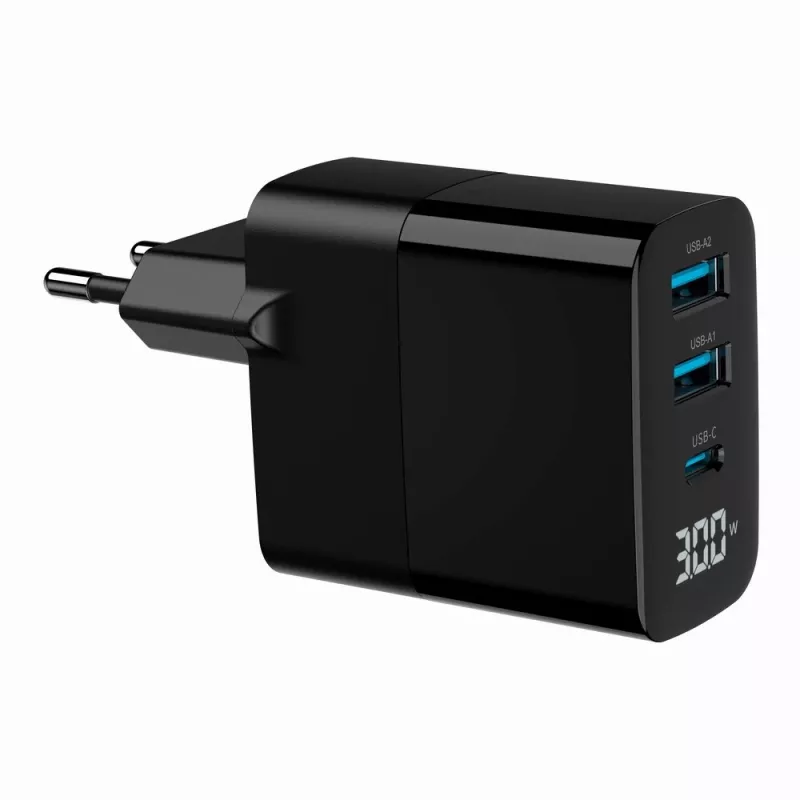 Gembird TA-UC-PDQC30LCD-BK-02 mobilās ierīces lādētājs Universāls Melns AC Ātrā uzlāde Iekštelpām