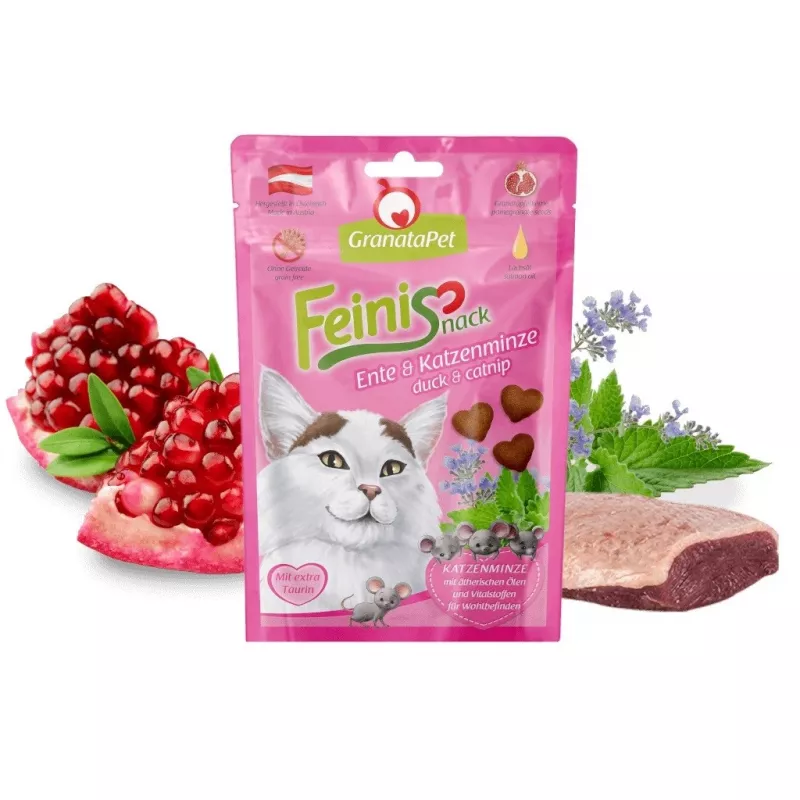 Kaķu gardumi Fox4Pets GRANATAPET FeiniSnack pīle un kaķumētra, gaļīgs ciets sacepums, 50 g, bez cukura, bez lipekļa