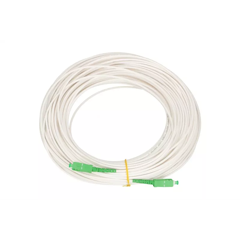 Patchcord Extralink SC/APC–SC/APC vienmoda G.657.A2 3 mm vienkāršs LSOH 10 m, balts
