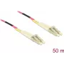 Tīkla kabelis DELOCK LWL kabelis LC Duplex uz LC Duplex Multimode OM4 50m Dzeltens