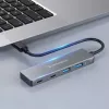 GRAUGEAR G-HUB2A2C-AC interfeisa centrmezgls USB 3.2 Gen 1 (3.1 Gen 1) Type-A + Type-C 5000 Mbit/s Sudrabs