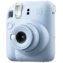 Instant kamera Fujifilm Instax Mini 12 zila — 86 x 54 mm izdrukas, 60 mm fokusa attālums, elektroniskais aizvars