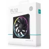 Korpusa ventilators DeepCool FL12 120 mm, PWM, 500–2150 RPM, 55 CFM, 2.82 mmH2O, FDB, multi-LED, melns