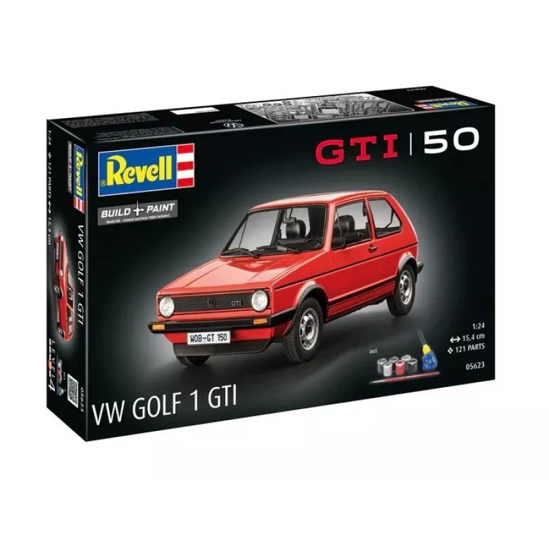 Plastmasas modelis auto REVELL VW Golf1 GTI 50 gadi mērogā 1:24